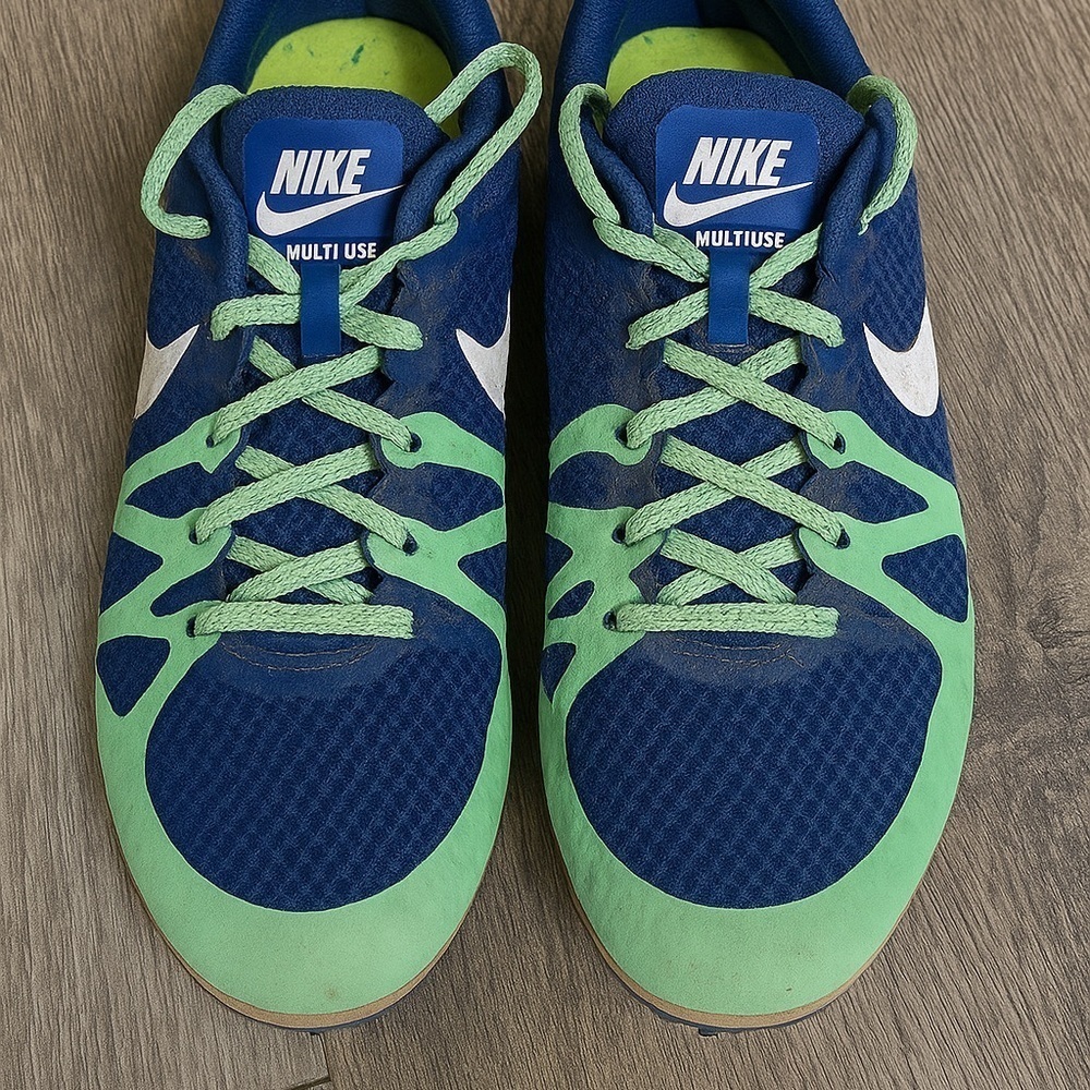Nike Zoom Rival M8 Track Spikes Men’s 9.5 Unisex Blue Green - Picture 3 of 7